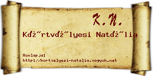 Körtvélyesi Natália névjegykártya