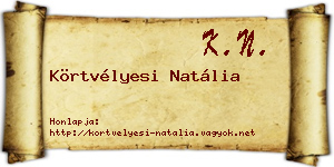 Körtvélyesi Natália névjegykártya